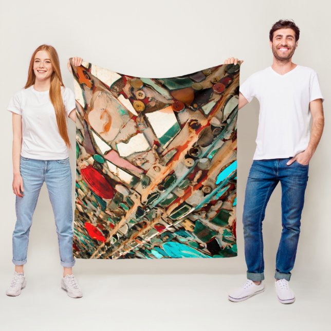 Abstract Mosaic Photograph Fleece Blanket (In Situ)