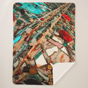 Abstract Mosaic Photograph Sherpa Blanket