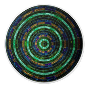 Abstract Mosaic Stained Glass Ceramic Knob