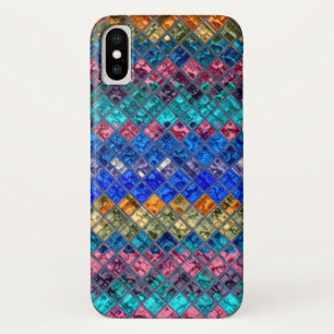 Abstract Mosaic Stained Glass Pattern #3 iPhone X Case