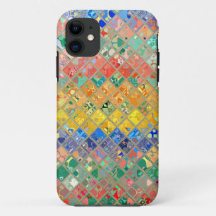 Abstract Mosaic Stained Glass Pattern #4 iPhone 11 Case