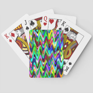 Abstract Mosaic Wave Pattern #3 Playing Cards