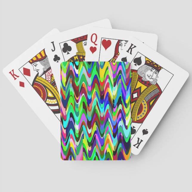 Abstract Mosaic Wave Pattern #3 Playing Cards (Back)