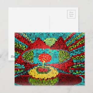 Abstract Mosiac Landscape Postcard