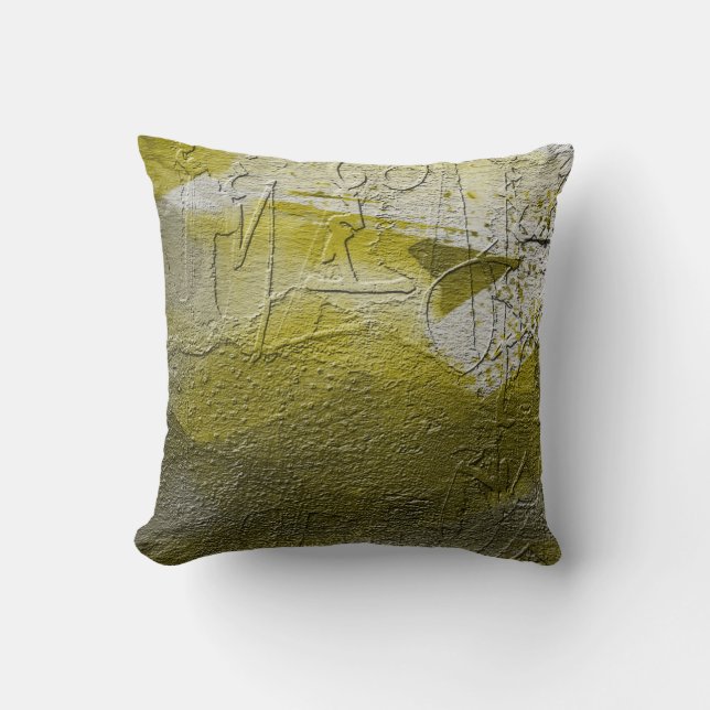 Abstract Moss Green Earth Textured Throw Pillow (Front)