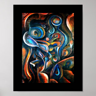 Abstract Mother and Child Poster