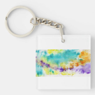 Abstract motif Paint on fabric design Key Ring