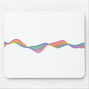 Abstract motion colourful wavy lines mouse mat