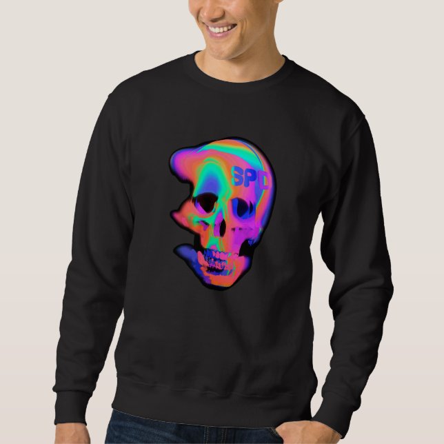 Abstract Motion Flow Skull Sweatshirt (Front)