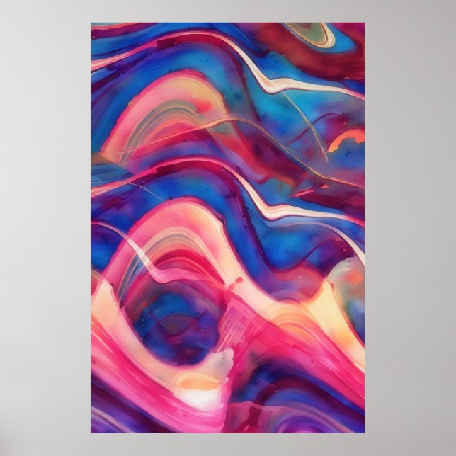Abstract Motion Flowing Art Colourful Poster (Front)