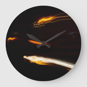 Abstract Motion Light Trails Long Exposure Night P Large Clock