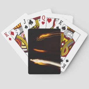 Abstract Motion Light Trails Long Exposure Night P Playing Cards