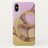 Abstract Motions Modern Pink Golden Fractal Art