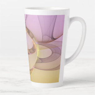 Abstract Motions Modern Pink Golden Fractal Art Latte Mug