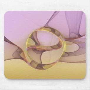 Abstract Motions Modern Pink Golden Fractal Art Mouse Mat