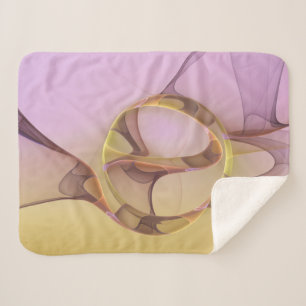 Abstract Motions Modern Pink Golden Fractal Art Sherpa Blanket