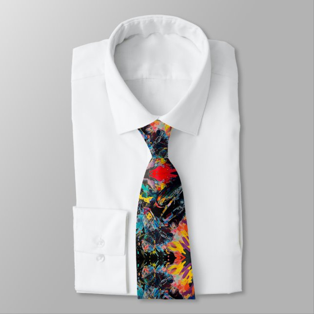 Abstract Motorcycle Adventure  Tie (Tied)
