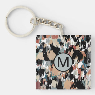 Abstract Mottled Camo Key Ring