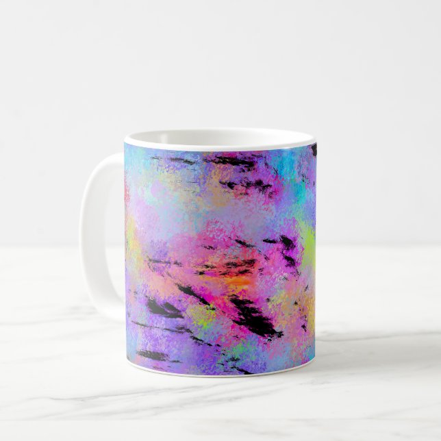 Abstract Mottled Multicolor Coffee Mug (Front Left)