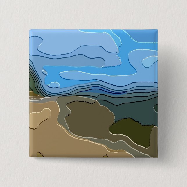 ABSTRACT MOUNTAIN 15 CM SQUARE BADGE (Front)