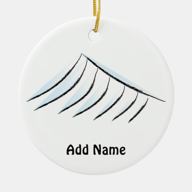 Abstract Mountain Ceramic Tree Decoration (Front)