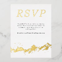 Abstract Mountain Gold/White Wedding Digital RSVP