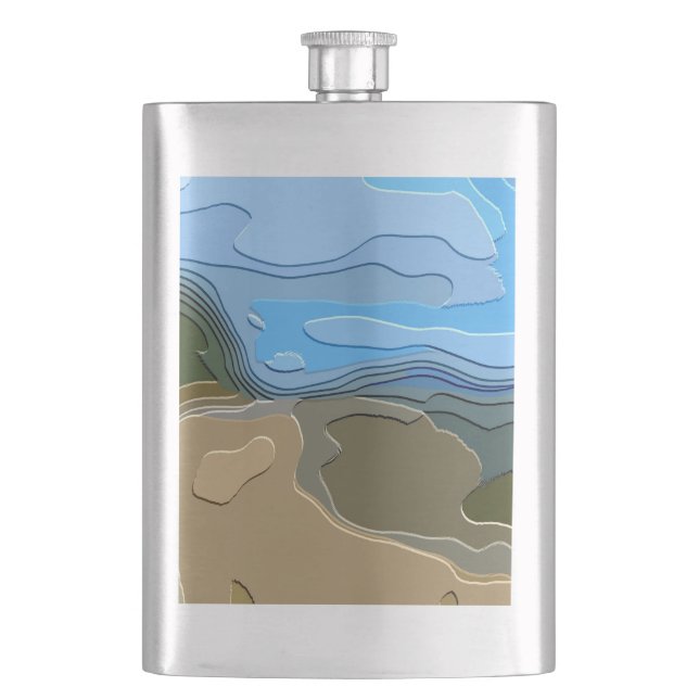 ABSTRACT MOUNTAIN HIP FLASK (Front)
