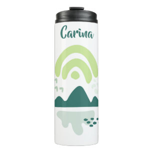 Abstract Mountain Lake Scene Personalised Thermal Tumbler