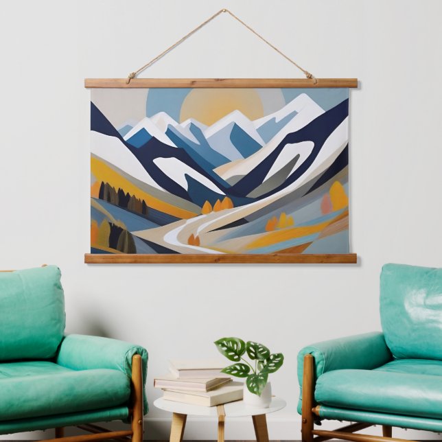 Abstract Mountain Landscape Modern Artistic Decor Hanging Tapestry (Living Room)