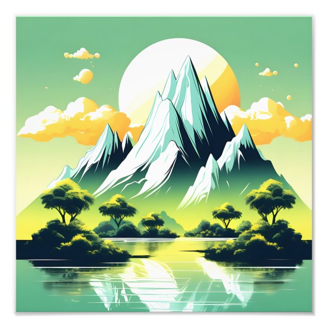 Abstract Mountain Landscape Photo Print (Front)