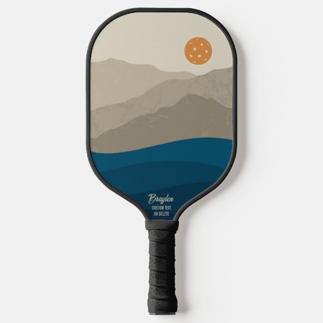 Abstract Mountain Landscape Pickleball Sun Custom  Pickleball Paddle (Front)