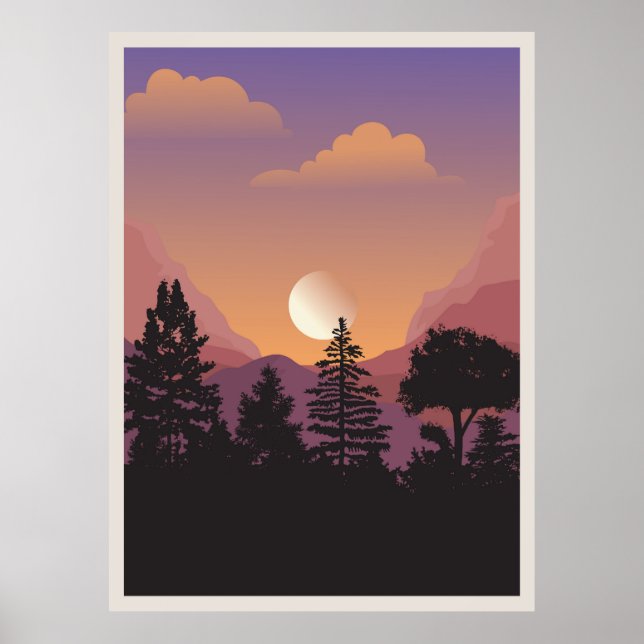 Abstract mountain Landscape Poster (Front)