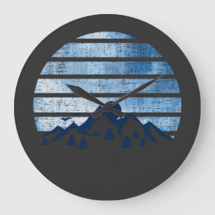 abstract mountain large clock