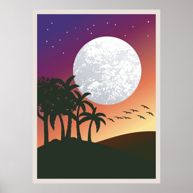 Abstract mountain painting, poster (Front)
