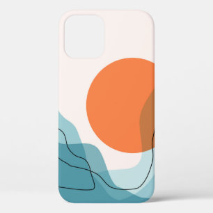 Abstract mountain range landscape, flat scenery ba iPhone 12 case
