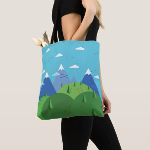 Abstract Mountain Scene Tote Bag