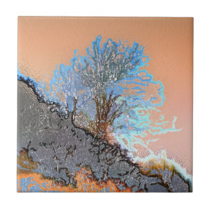 ABSTRACT MOUNTAIN TREE TILE