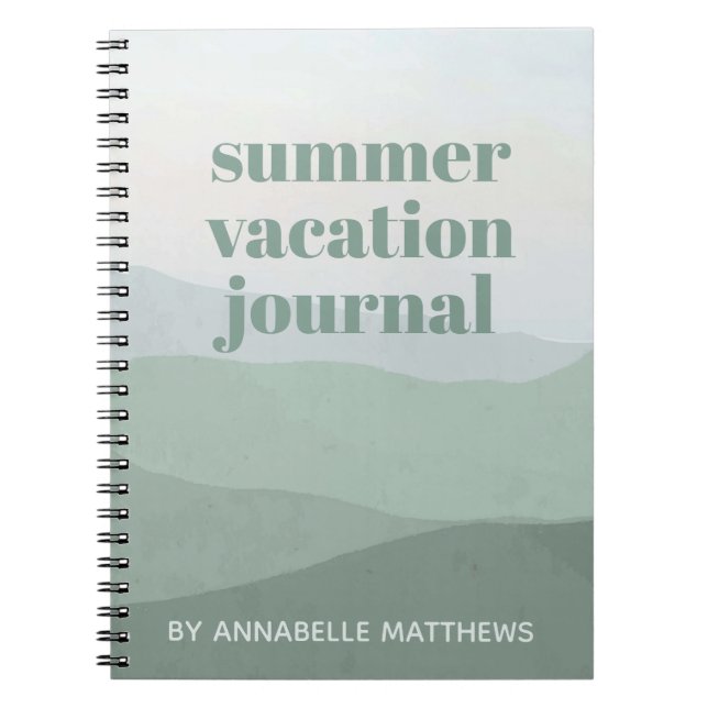 Abstract Mountain Watercolor Travel Vacation Notebook (Front)