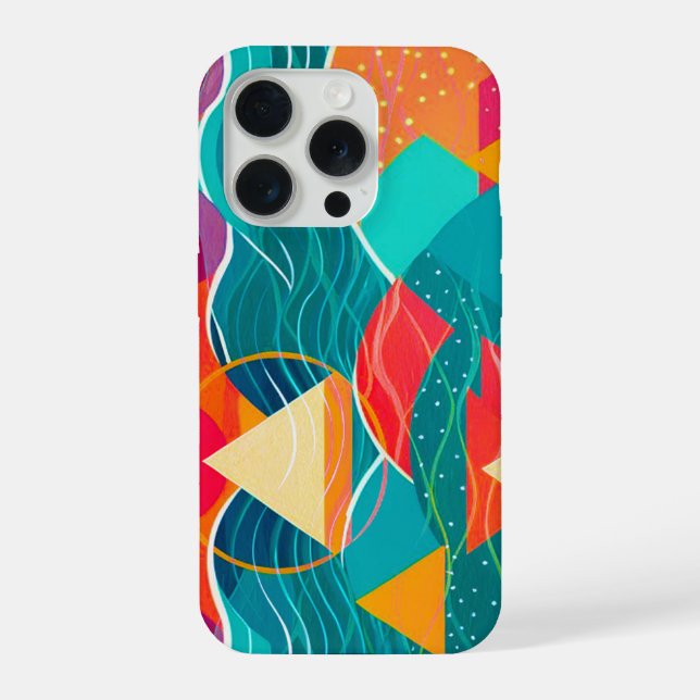 Abstract Mountains and River iPhone Case (Back)