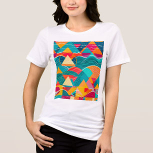 Abstract Mountains and River Tri-Blend Shirt