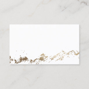 Abstract Mountains Dark Green & Gold Save the Date Place Card