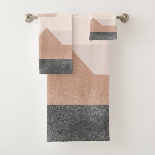 Abstract mountains design bath towel set