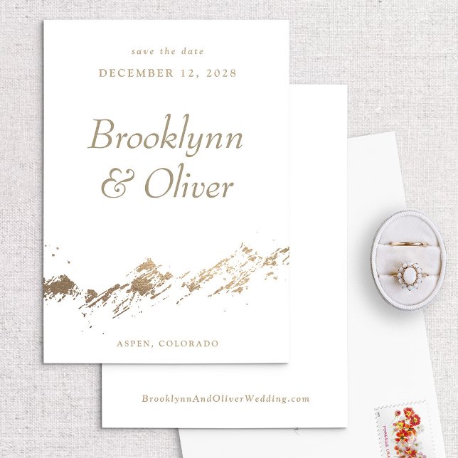 Abstract Mountains Minimal White Save the Date (Creator Uploaded)