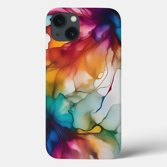 Abstract Movement Vibrant Alcohol Ink Case-Mate iPhone Case (Back)