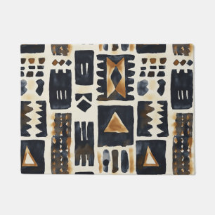 Abstract Mud Cloth Pattern Doormat