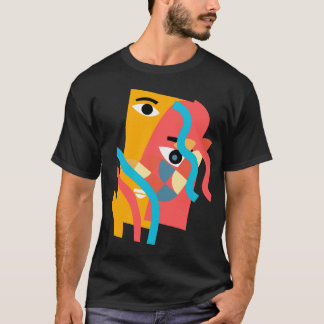 Abstract Multi Colour Face Art T-Shirt