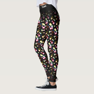 Abstract Multi Colour Random Bubbles Pattern Leggings