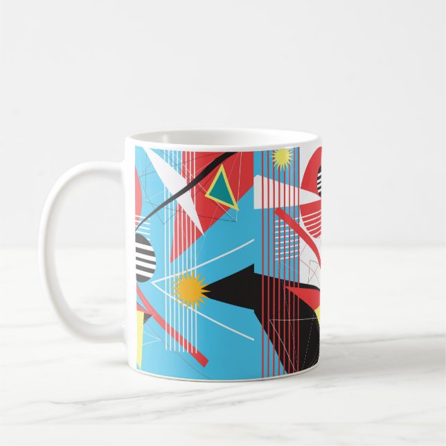 Abstract multi-coloured background of geometric ob coffee mug (Left)