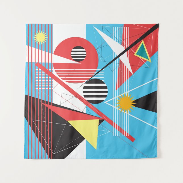 Abstract multi-coloured background of geometric ob tapestry (Front)