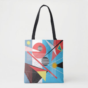 Abstract multi-coloured background of geometric ob tote bag